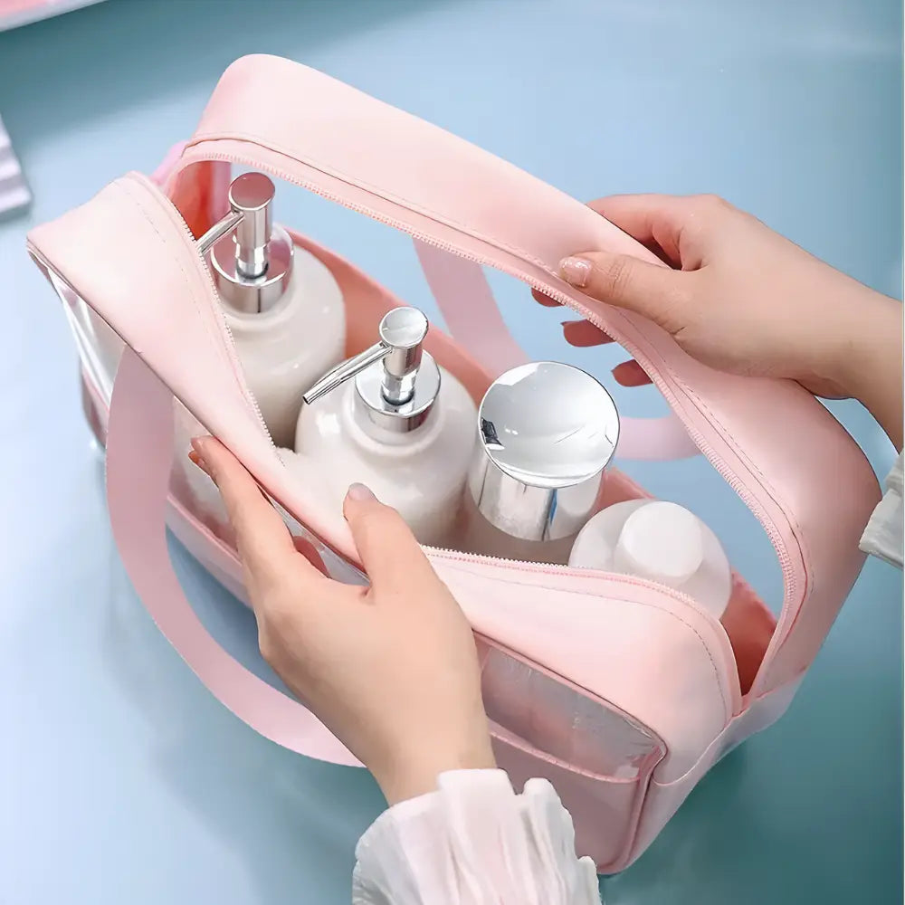 grande trousse de toilette transparente impermeable 