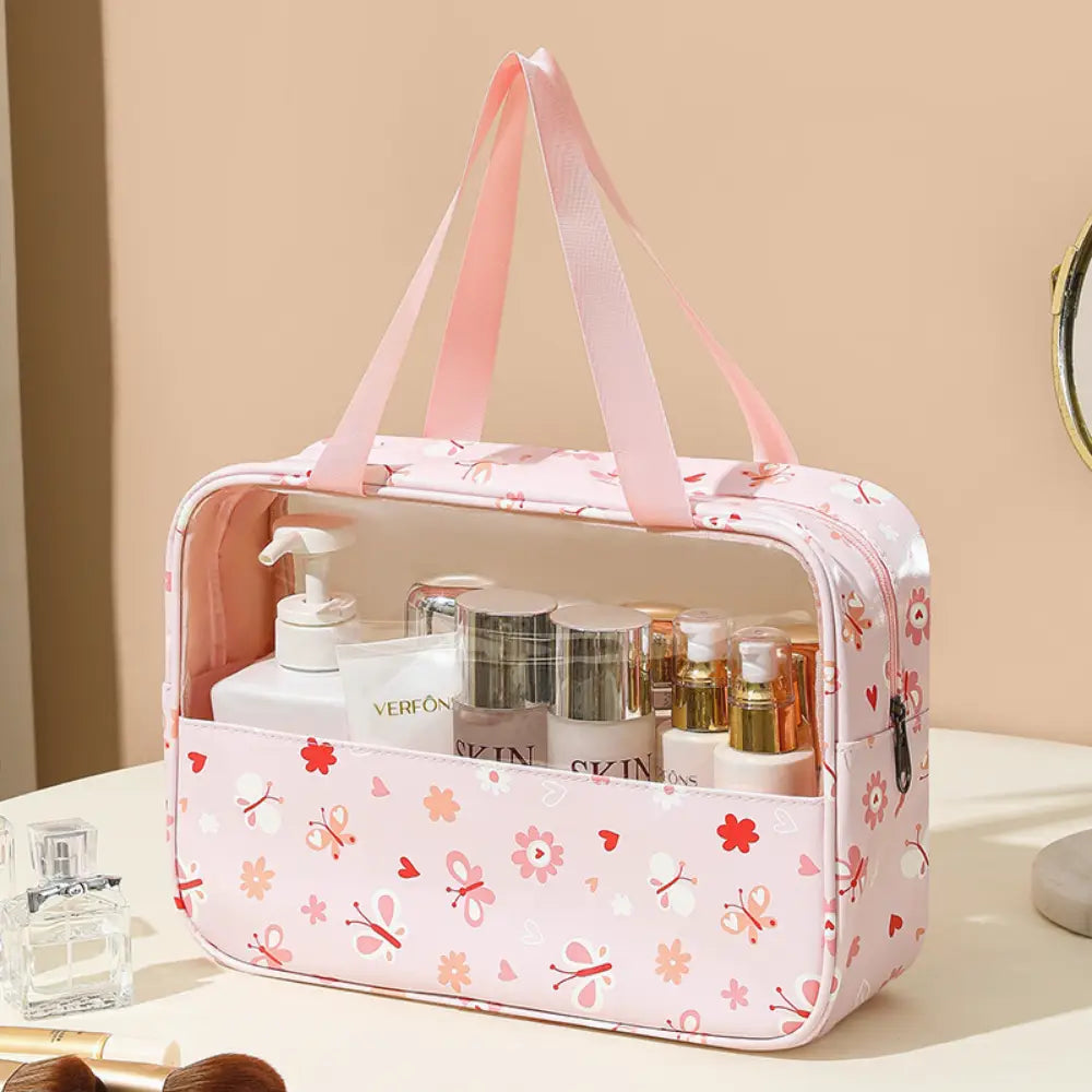 grande trousse de toilettes rose