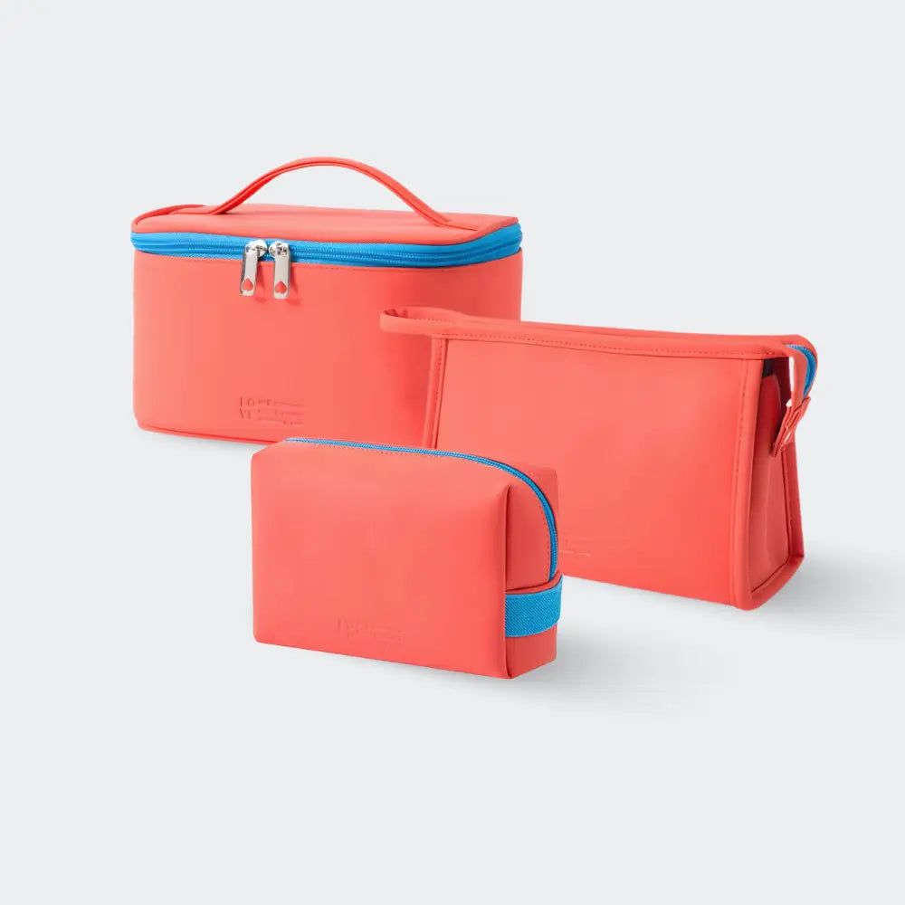 kit trousse de toilette voyage avion rouge