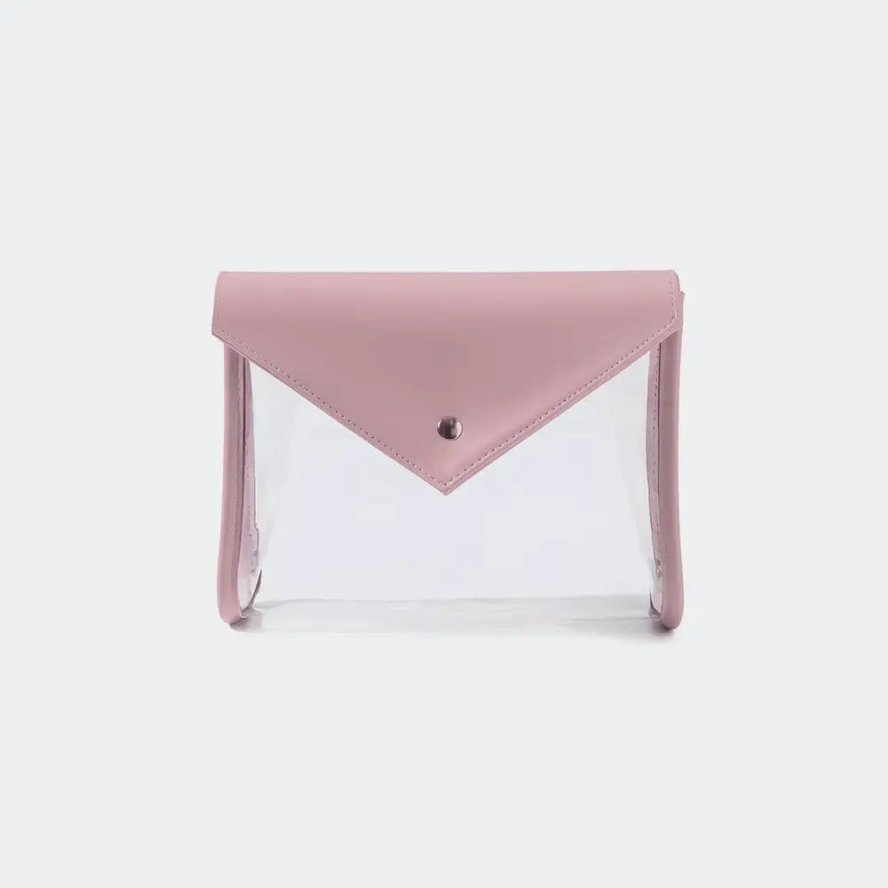 pochette trousse de toilette fond blanc rose