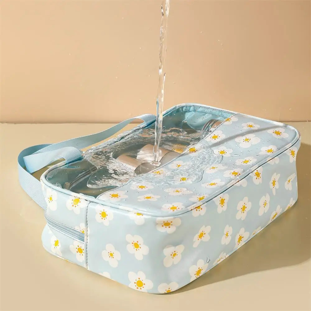 trousse de toilette a fleur impermeable