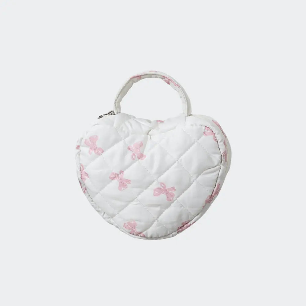 trousse de toilette coeur blanc et rose