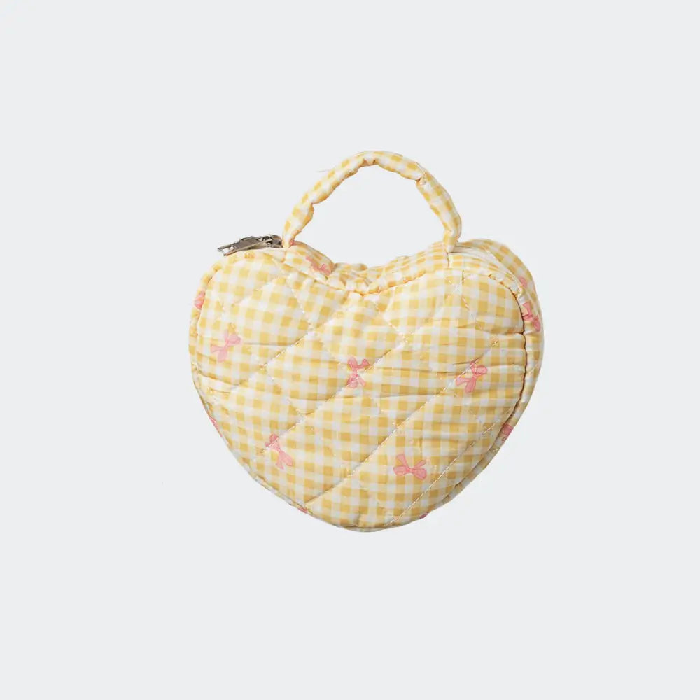 trousse de toilette coeur jaune