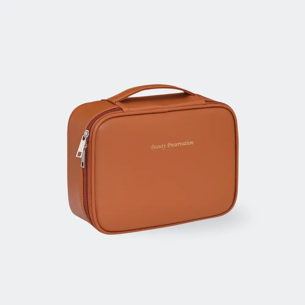 trousse de toilette cuir marron