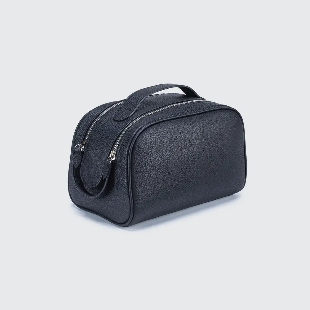 trousse de toilette cuir pour homme noir