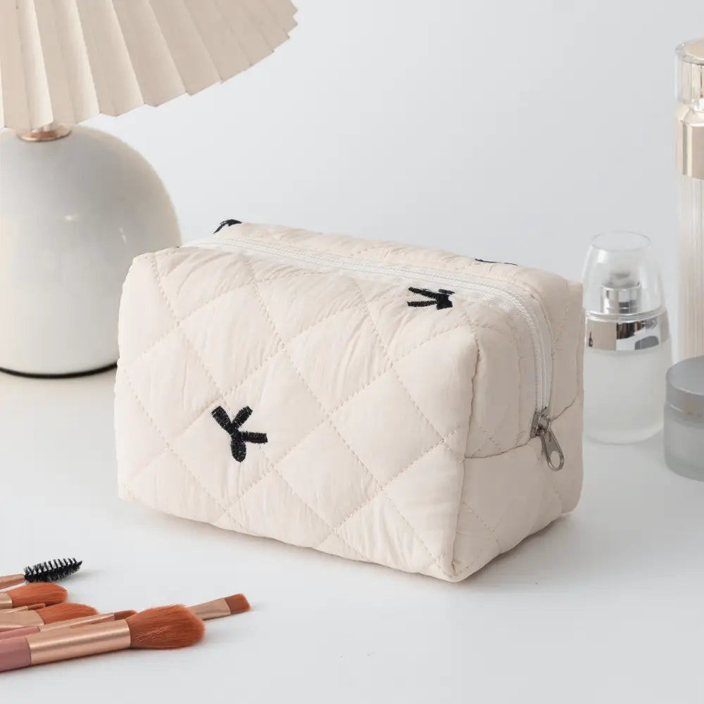 trousse de toilette en coton beige