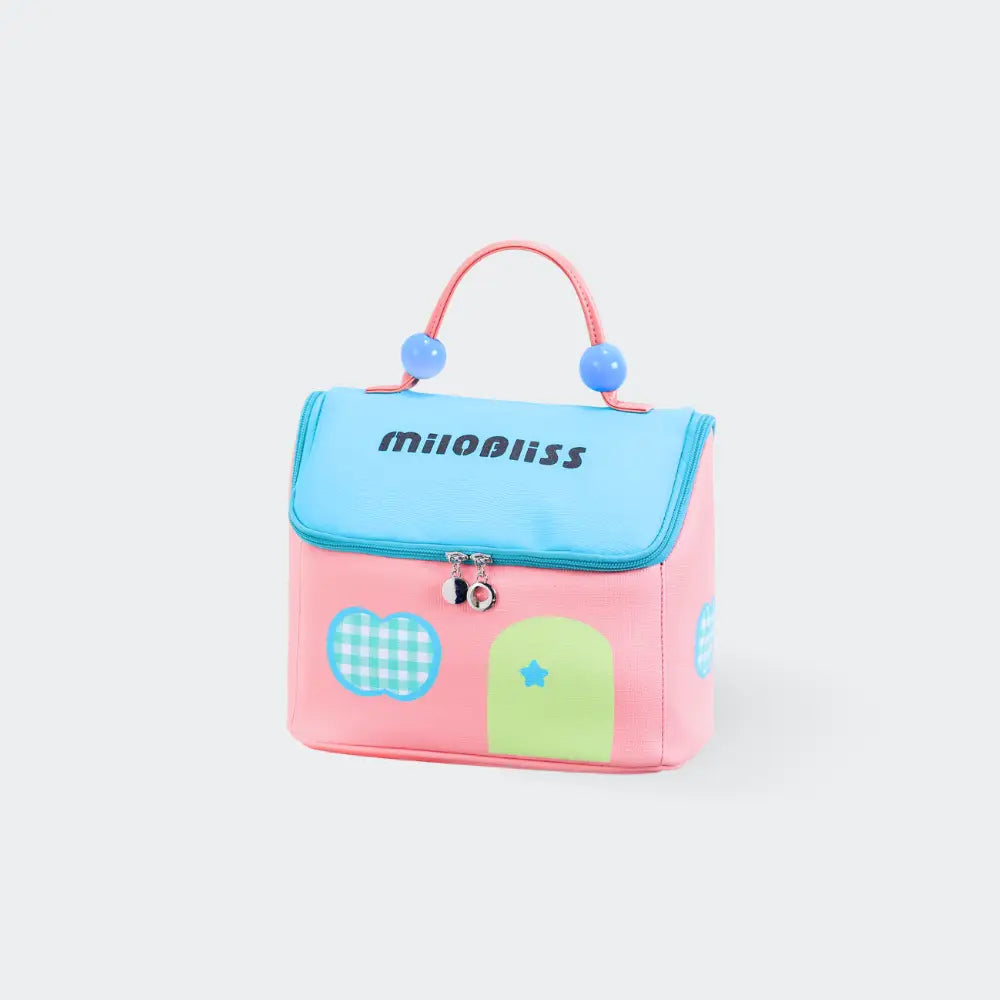 trousse de toilette enfant fille bleu fond blanc