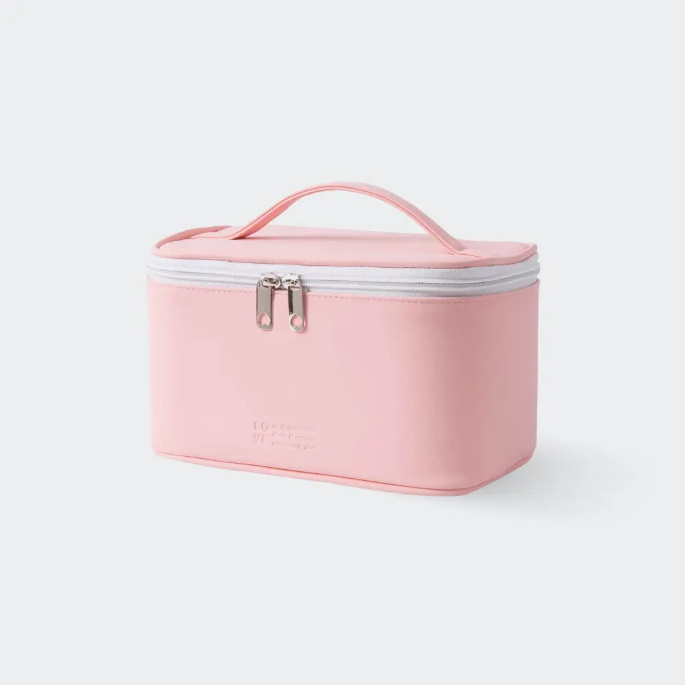 trousse de toilette femme grand format rose