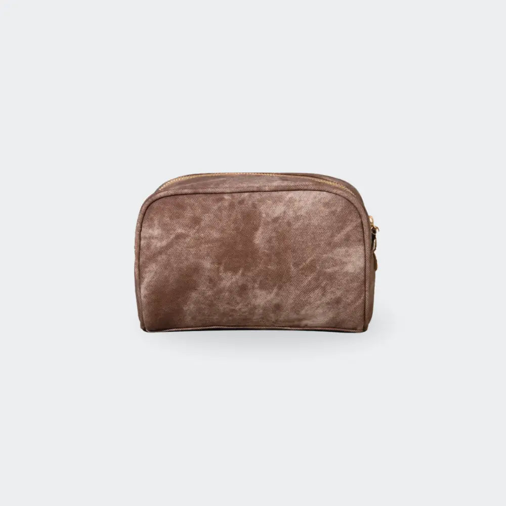 trousse de toilette femme tissu marron