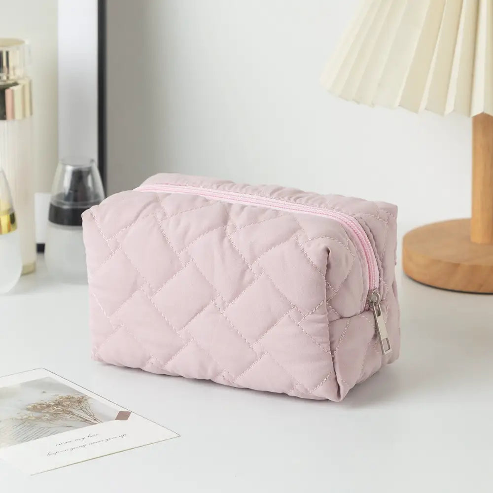 trousse de toilette gaze de coton rose saumon