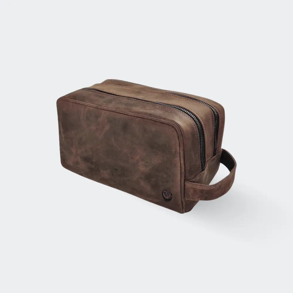trousse de toilette homme luxe marron foncer