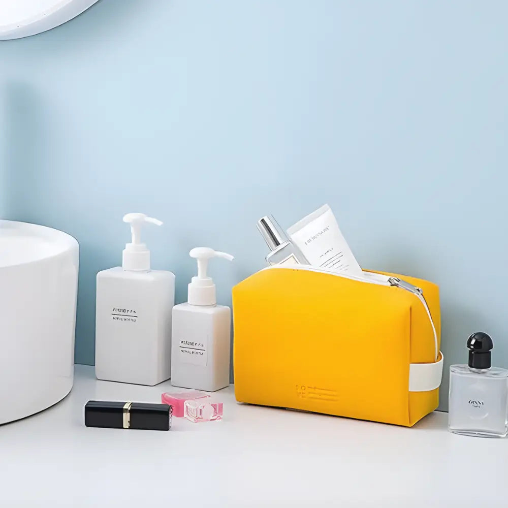 trousse de toilette luxe femme orange