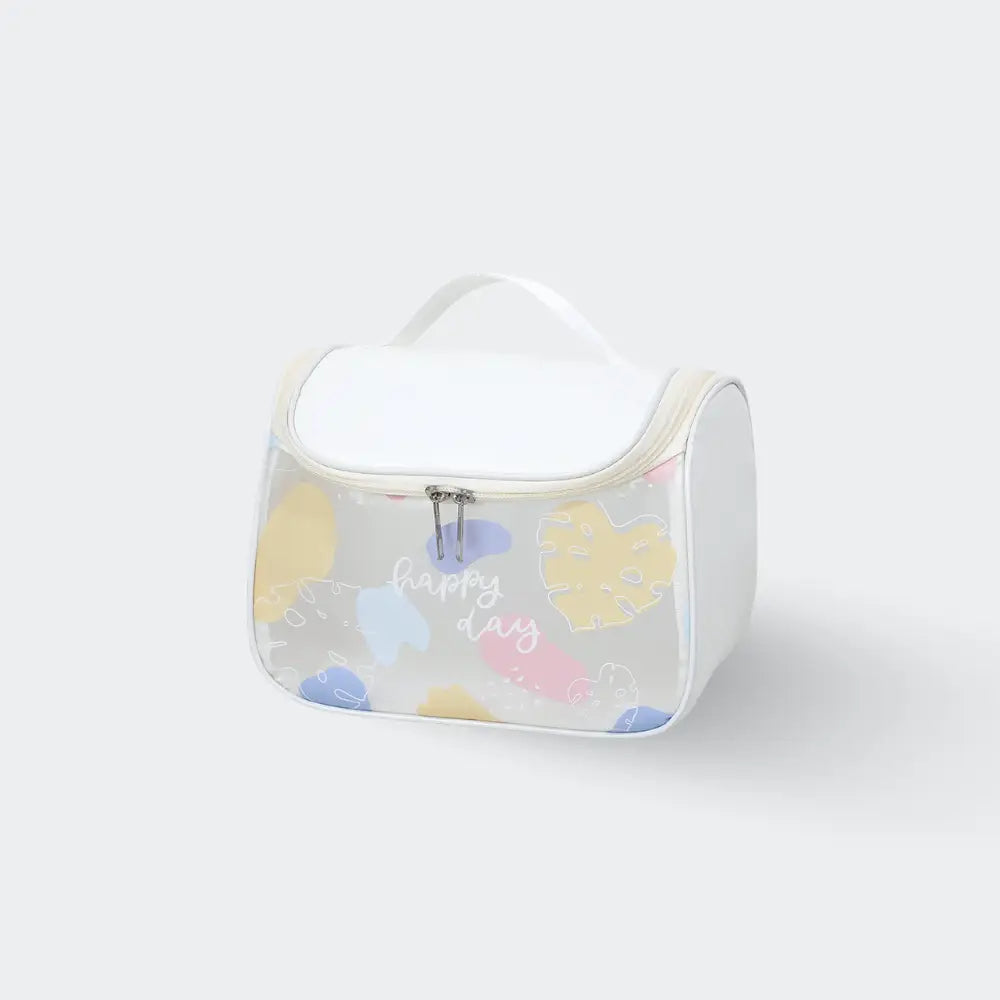 trousse de toilette plastique transparent blanc