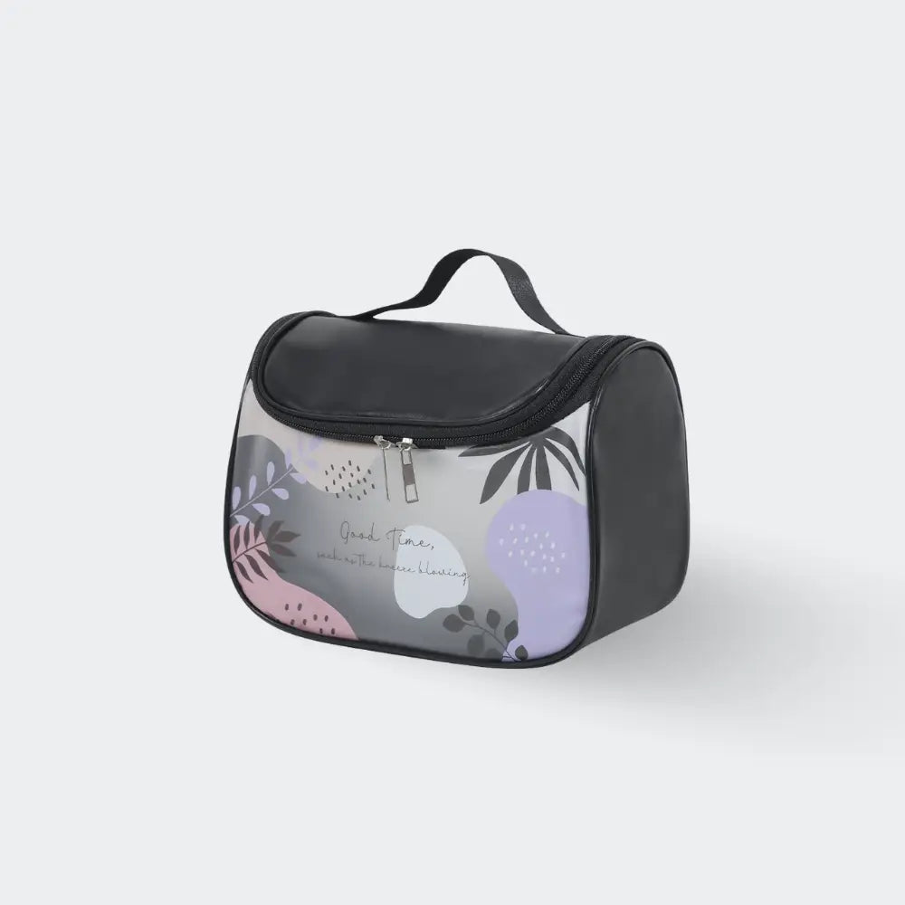 trousse de toilette plastique transparent noir