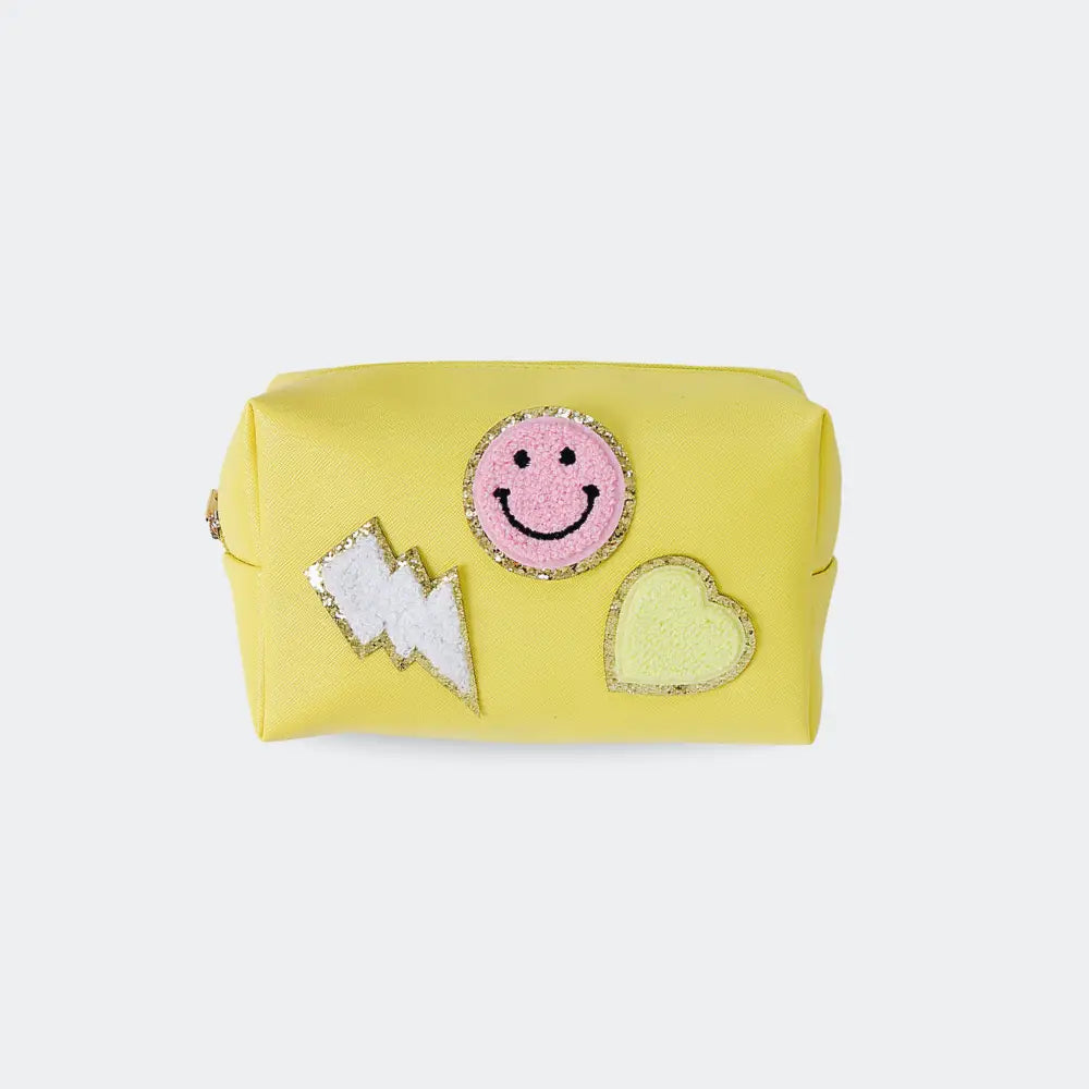 trousse de toilette tissu femme jaune