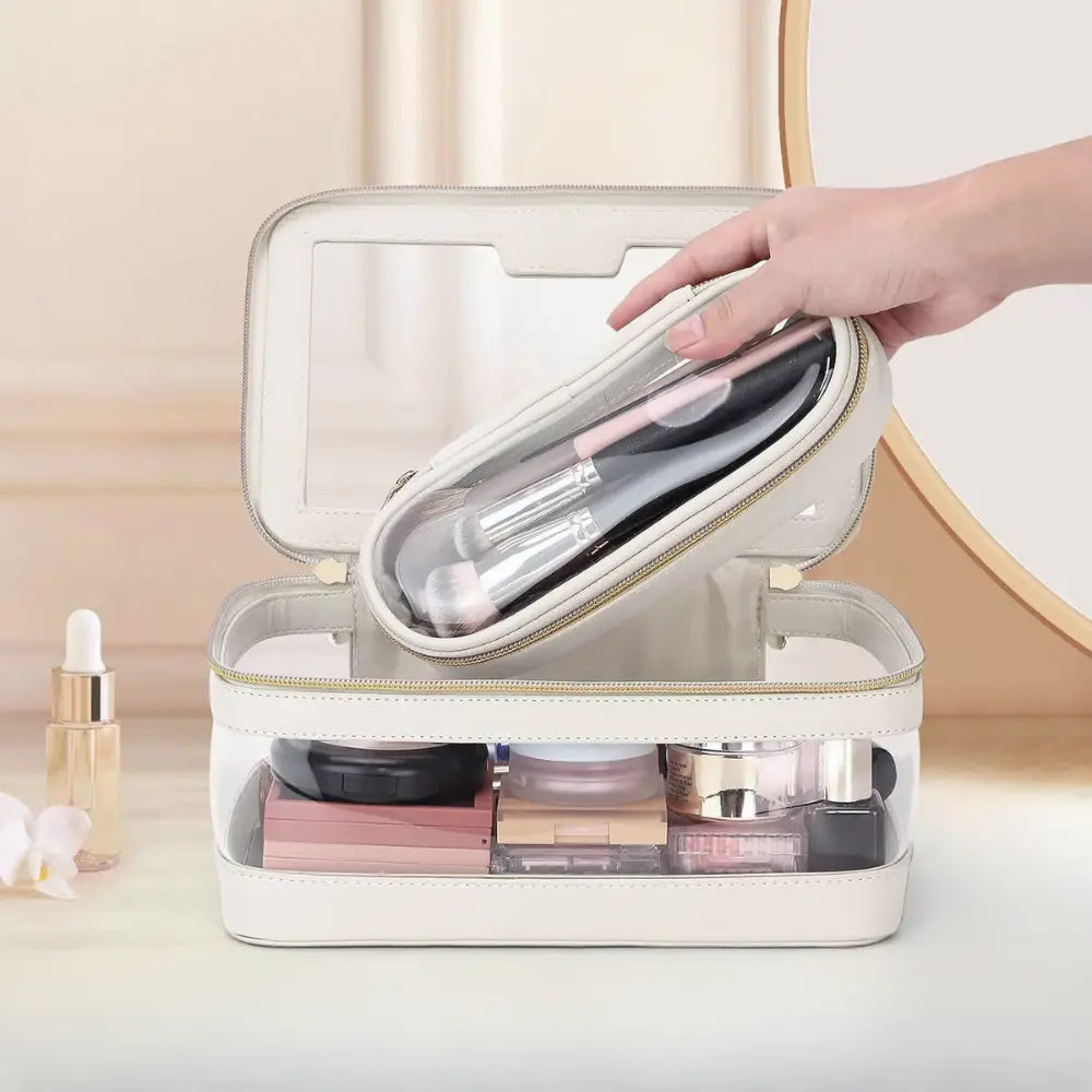 trousse de toilette transparente avion femme